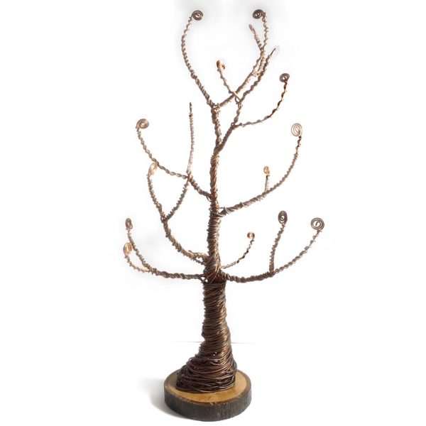 12″ Swirly Copper Jewelry Tree