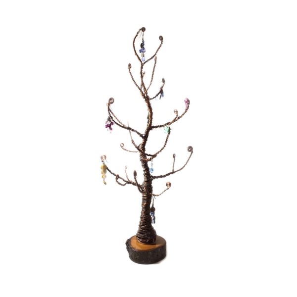 16″ Swirly Copper Jewelry Tree