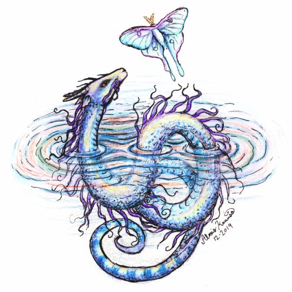 Serpent & Luna Moth Print