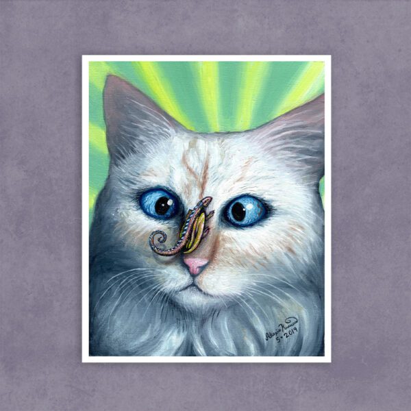 “Cat’s Curiosity” Vinyl Art Sticker