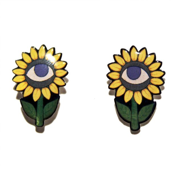 Eye Flower Stud / Post Earrings
