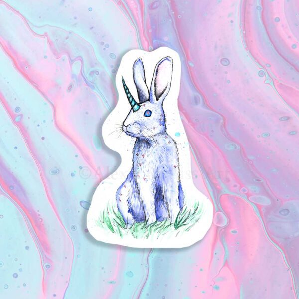 Unicorn Easter Bunny Waterproof Vinyl Sticker