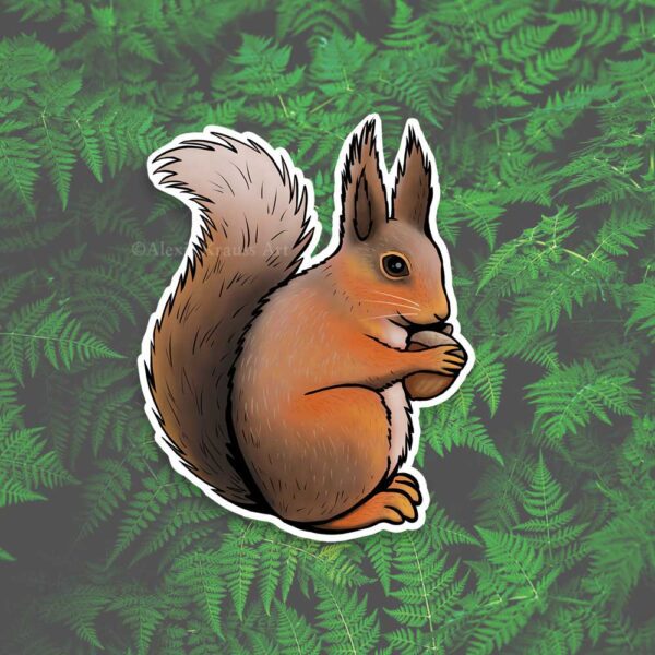 Red Squirrel Waterproof Vinyl Sticker