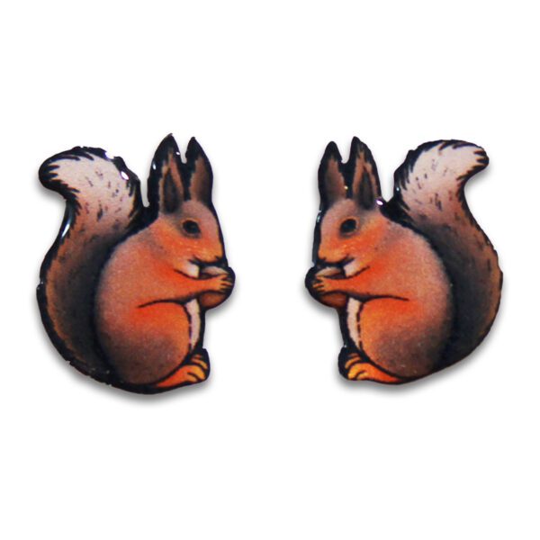 Red Squirrel Stud / Post Earrings
